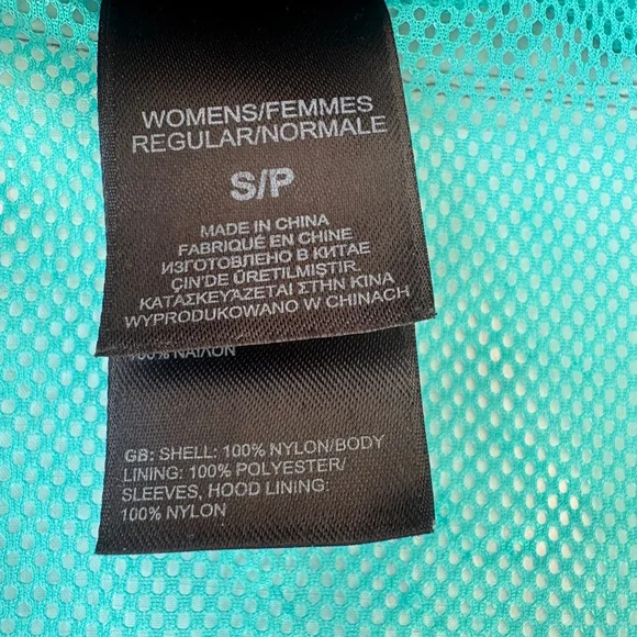The North Face Grey Nylon Hooded Jacket Teal Mesh Lined Fall Coat Size SMALL - Picture 11 of 12